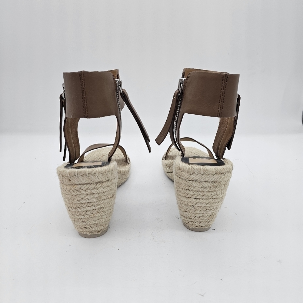 NEW Dolce Vita Gisele Caramel Leather Espadrille Wedge Sandal Shoes Size 9.5 - Picture 3 of 12
